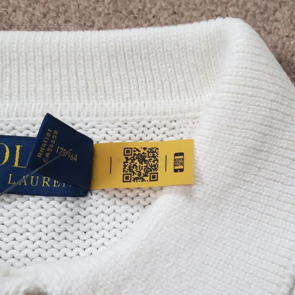 Polo Ralph Lauren Harbour Island Bear Sz Medium Mens Deckwash White Sweater Polo
